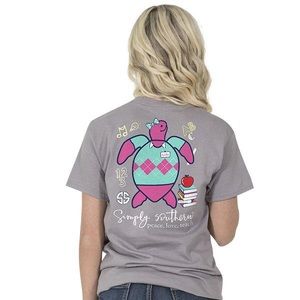 Simply Southern: Gray Teacher Turtle Tee Shirt